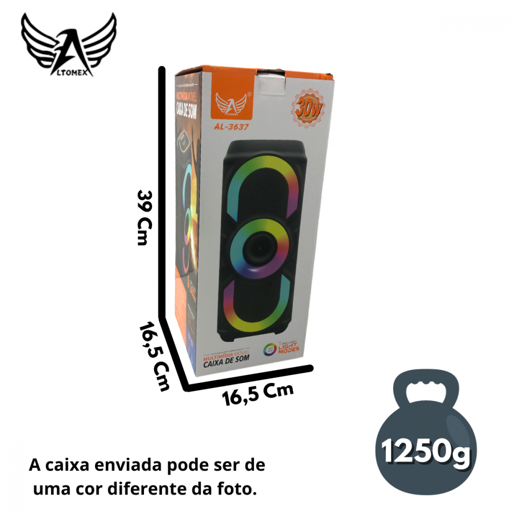 Caixa de som Bluetooth 30W Altomex AL-3637