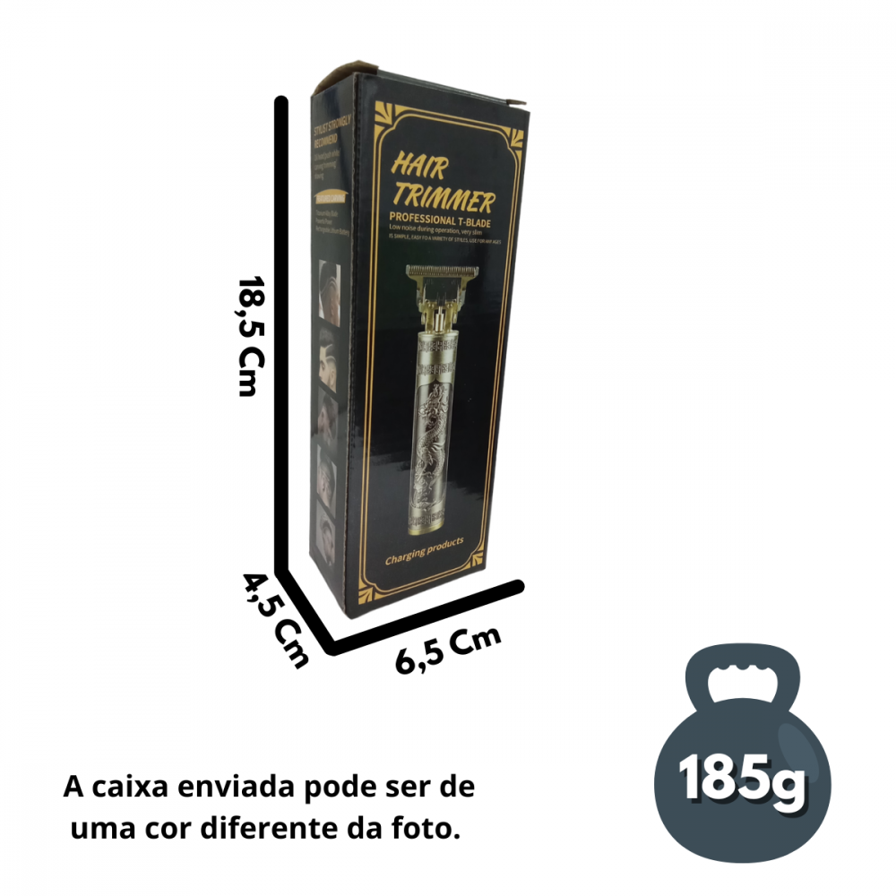 Máquina de Barbear e Cortar Cabelo Recarregável Sem Fio Dragão T-Blade LFJ / YT-10