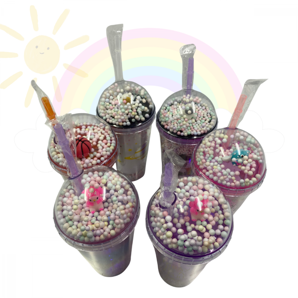 Copo Infantil de Acrílico COM LED, Tampa e Canudo 450ml AL-1080