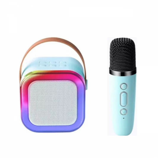 Caixa de Som Bluetooth Karaokê Portátil LED Com Microfone Kapbom K12