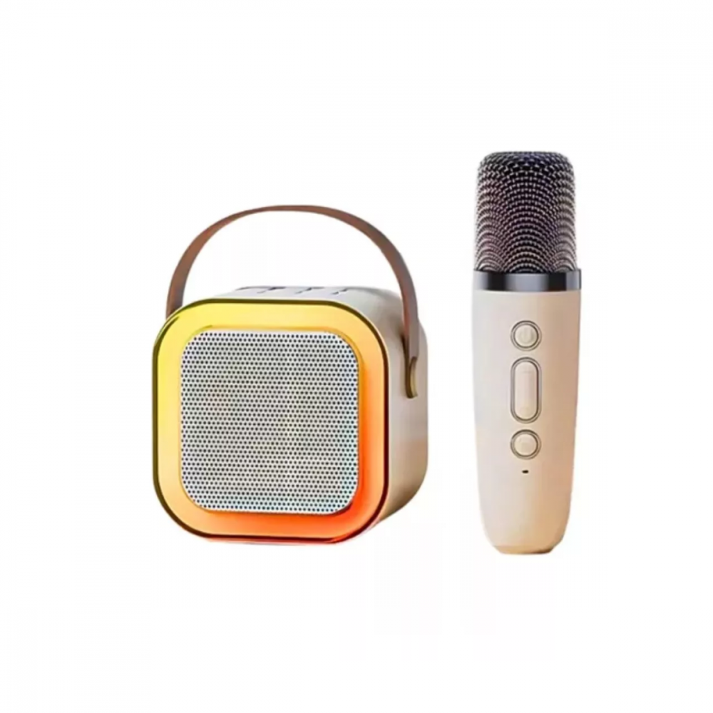Caixa de Som Bluetooth Karaokê Portátil LED Com Microfone Kapbom K12