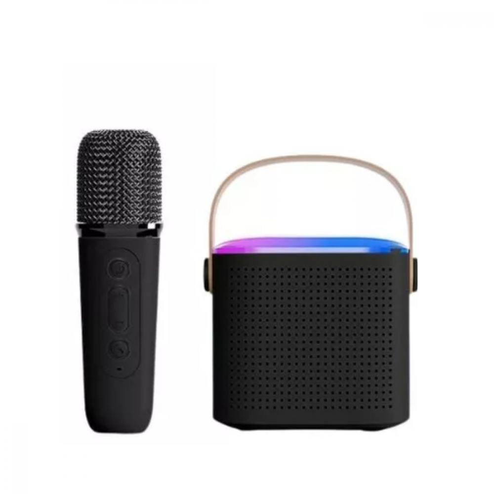 Caixa de Som Bluetooth Karaokê Portátil LED Com Microfone Kapbom K12