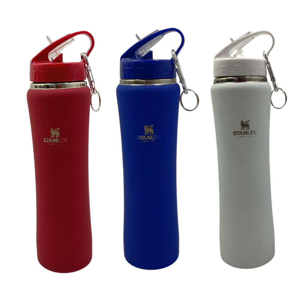 Garrafa Squeeze Aço Inox Academia com Canudo 600 ml Logo Stan.