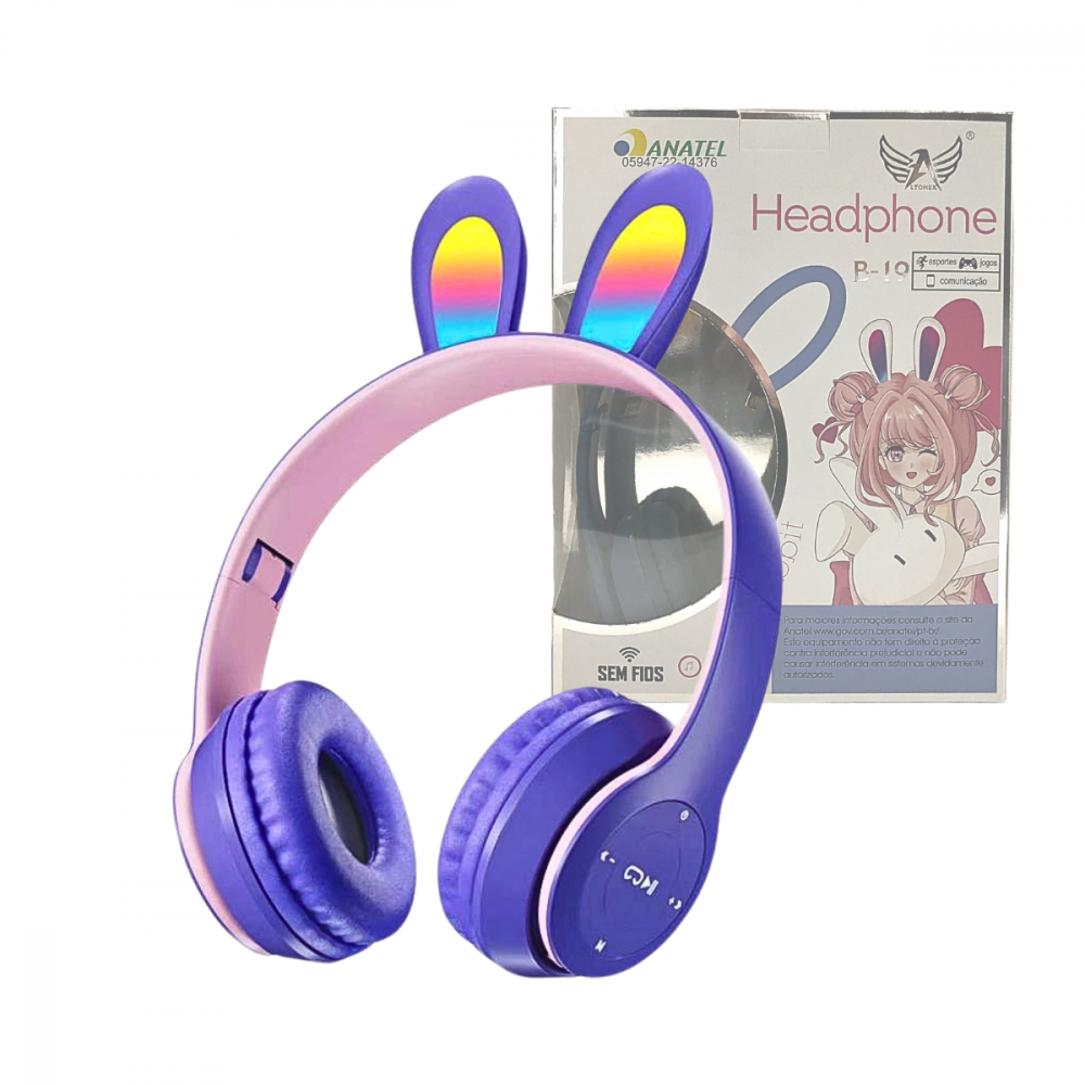 Fone De Ouvido Headset Coelho Bluetooth Wireless Game Altomex B-19D