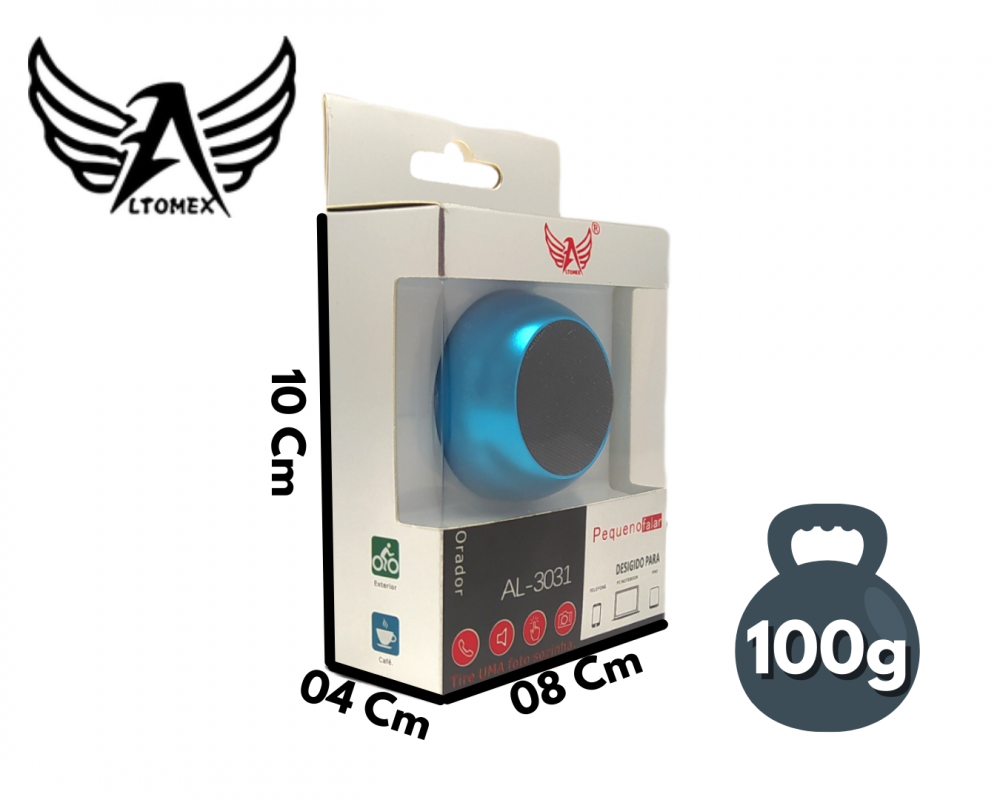 Caixa de som Mini Metal Bluetooth Sem Fio Portátil AL-3031
