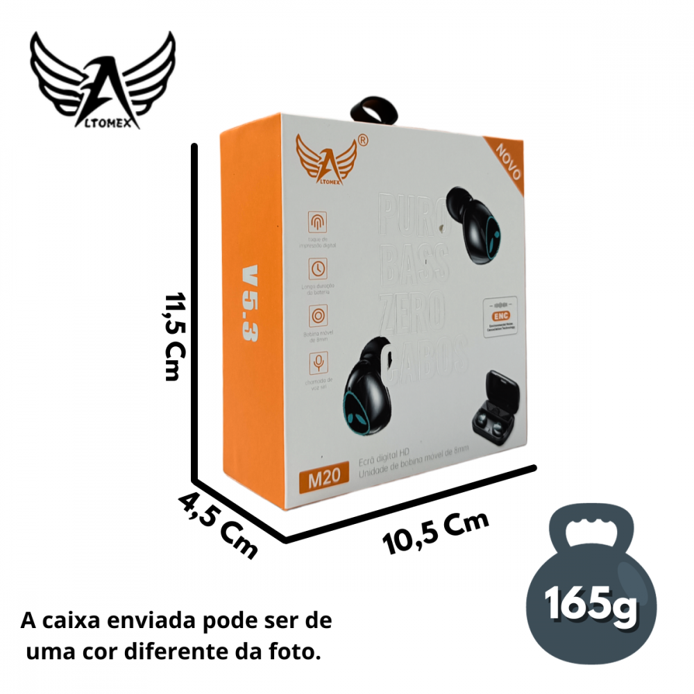 Fone De Ouvido Auricular Sem Fio Com Microfone Bluetooth 5.3 - Altomex M20