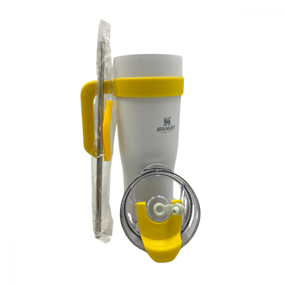 Copo Térmico Garrafa em Aço Inox 1,2 Litros Com Tampa e Canudo Logo Stan(Cor Rosa, Pink - Esgotado)