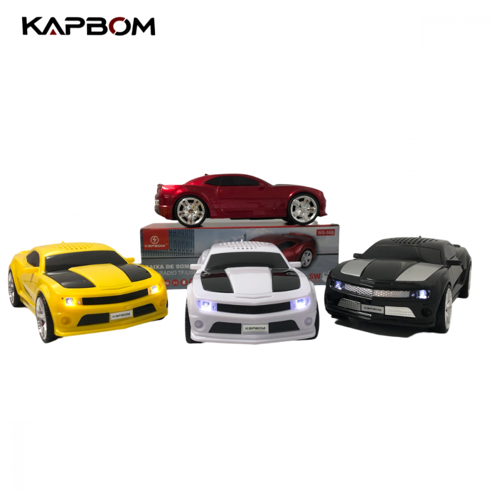 Caixinha Som Portátil Camaro Rádio Bluetooth WS-592 (Disponível somente Branco e Amarelo)