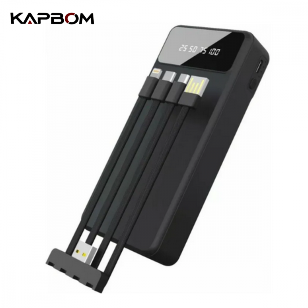 Carregador Portátil Powerbank 4 em 1 Digital / 20000mAh Kapbom KA-967 (Disponível somente Preto)