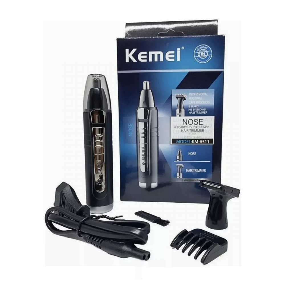 Máquina Aparador Tirar Pelos Nariz Barba Cabelo Profissional Kemei KM-6511