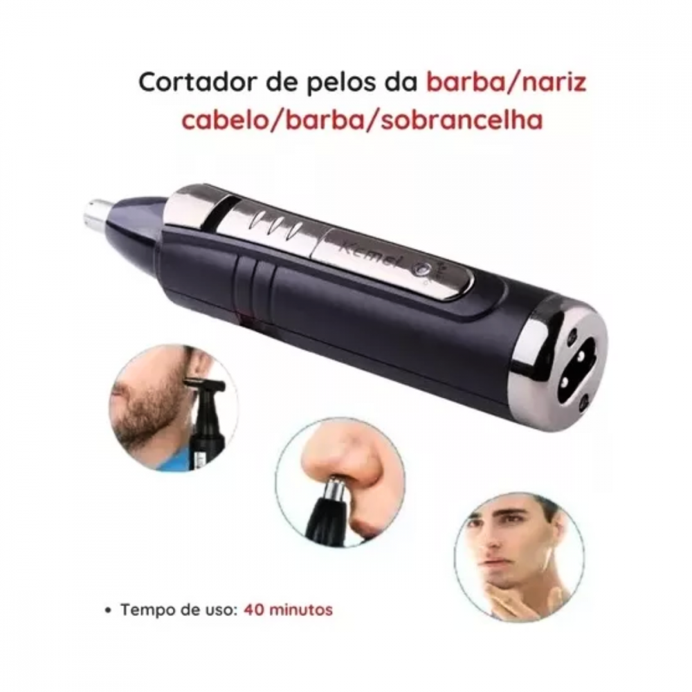Máquina Aparador Tirar Pelos Nariz Barba Cabelo Profissional Kemei KM-6511