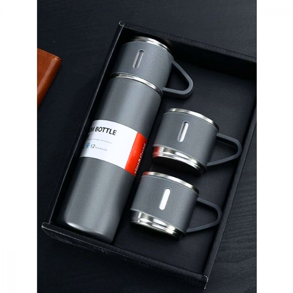 Garrafa Térmica Inox 500ml com 3 Xícaras - Vacuum Flask Set
