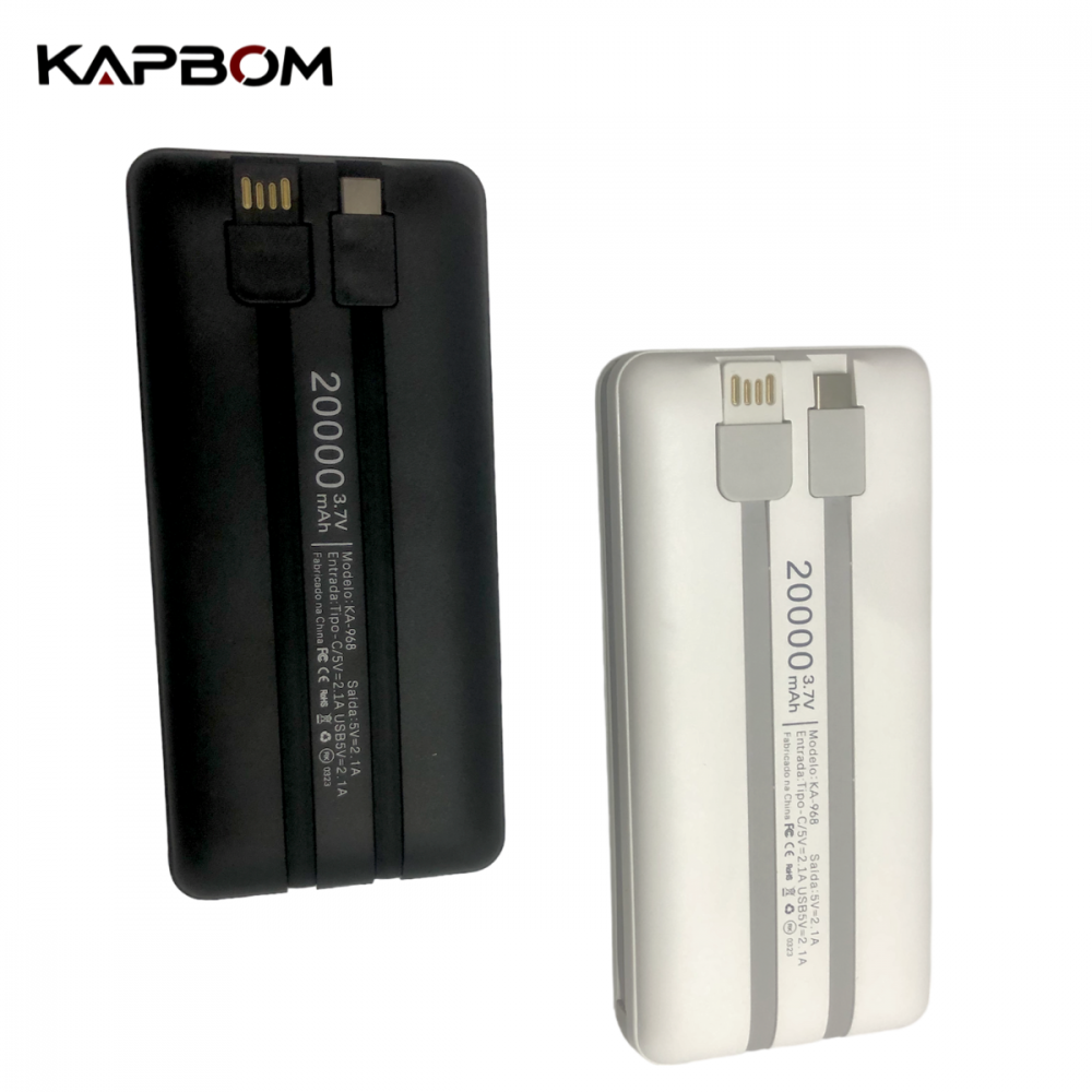 Carregador Portátil Powerbank 4 em 1 / 20000mAh Kapbom KA-968