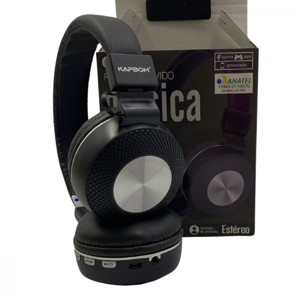 Fone De Ouvido Headphone Bluetooth 5.0 Super Bass Kapbom KA-960