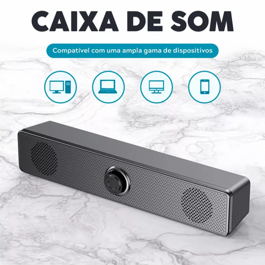Caixa de Som Soundbar LED Computadores Notebook USB P2 Soundbar Potente LM-989