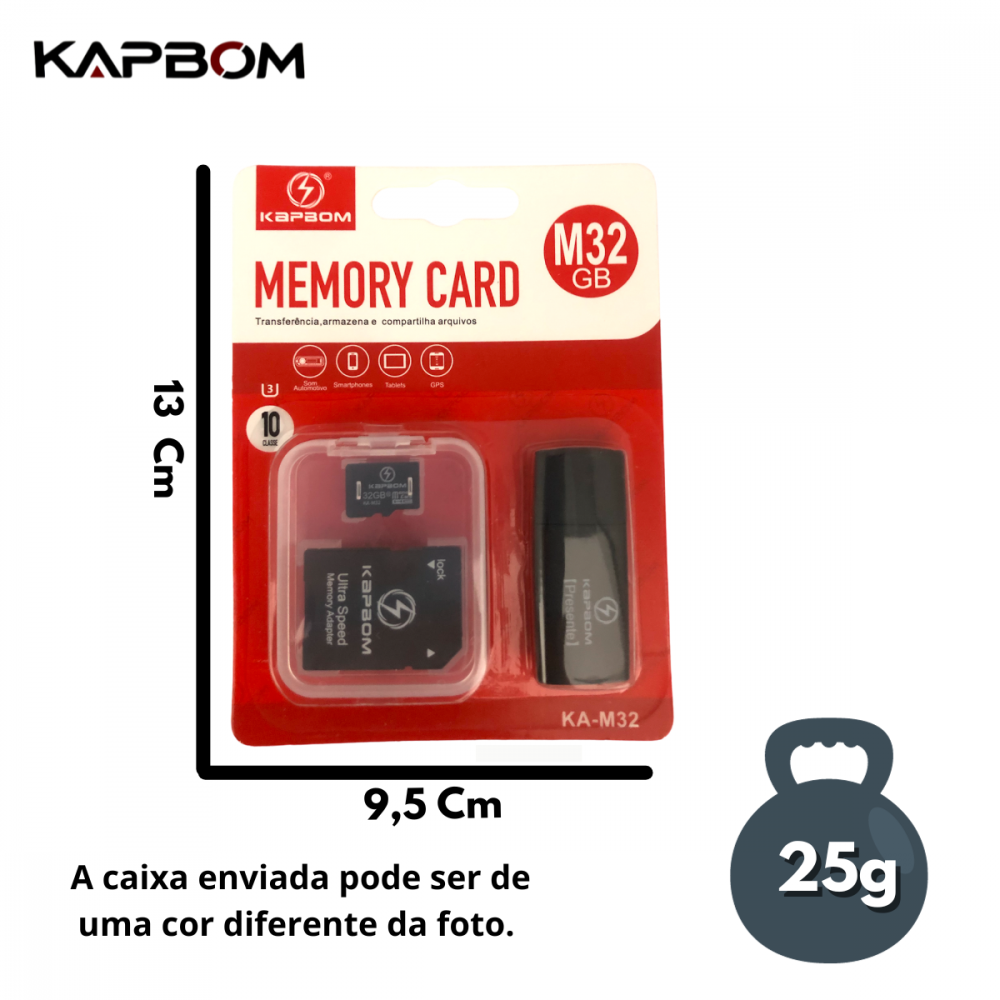 Cartão de Memória e Pendrive 32GB Kapbom KA-M32