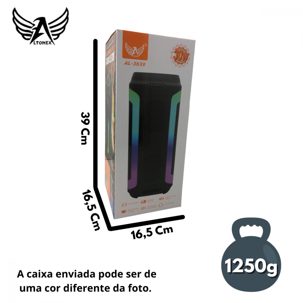 Caixa de som Bluetooth 30W Altomex AL-3639
