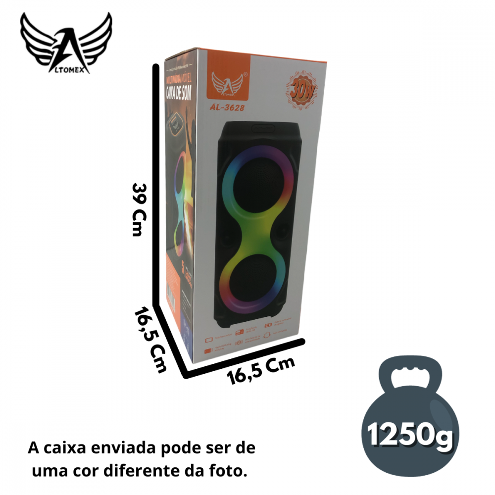 Caixa de Som LED Bluetooth 30W Altomex AL-3628