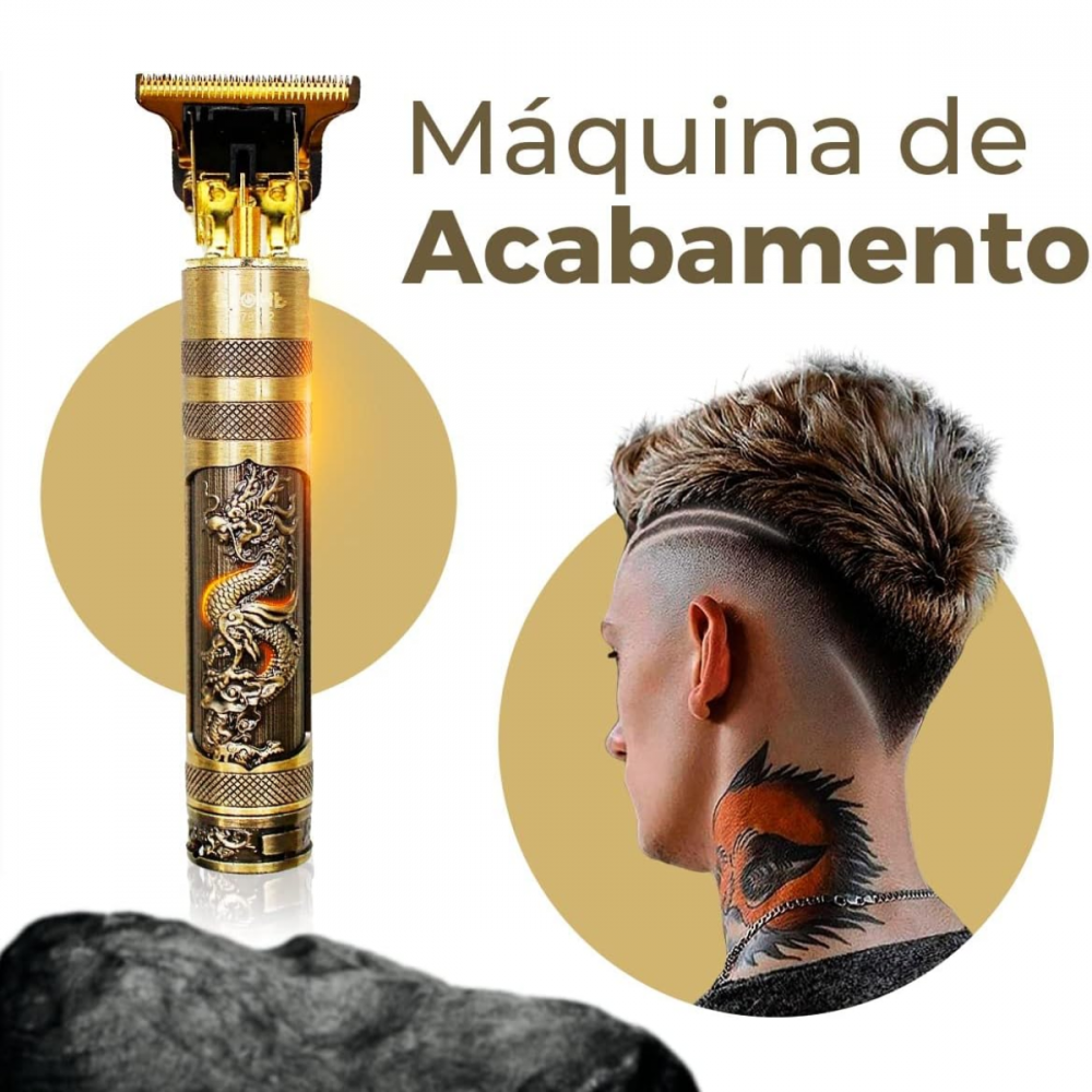 Máquina de Barbear e Cortar Cabelo Recarregável Sem Fio Dragão T-Blade LFJ / YT-10
