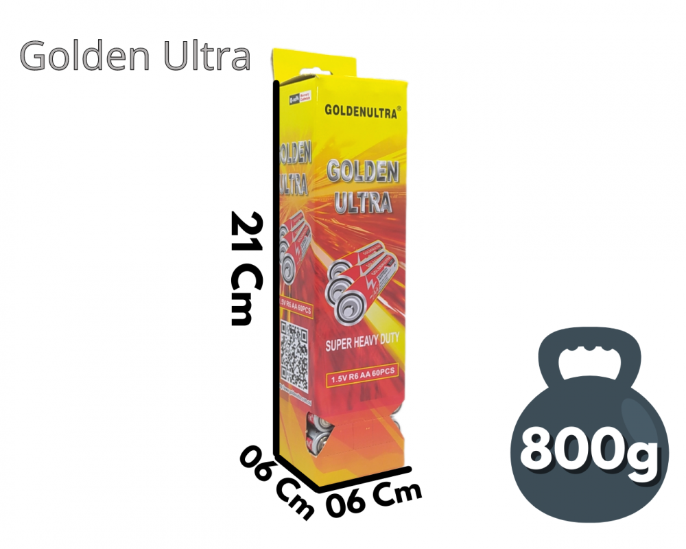 Pilhas Palito AA 1.5V R6 GT-R6AA com 60 peças