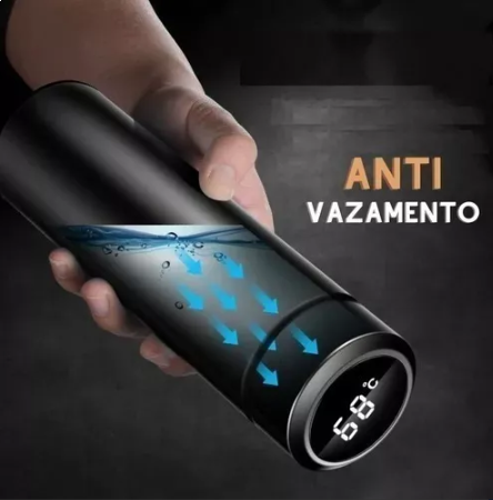 Garrafa Térmica Inteligente Inox 500 Ml com Medidor de Temperatura Logo Stan.