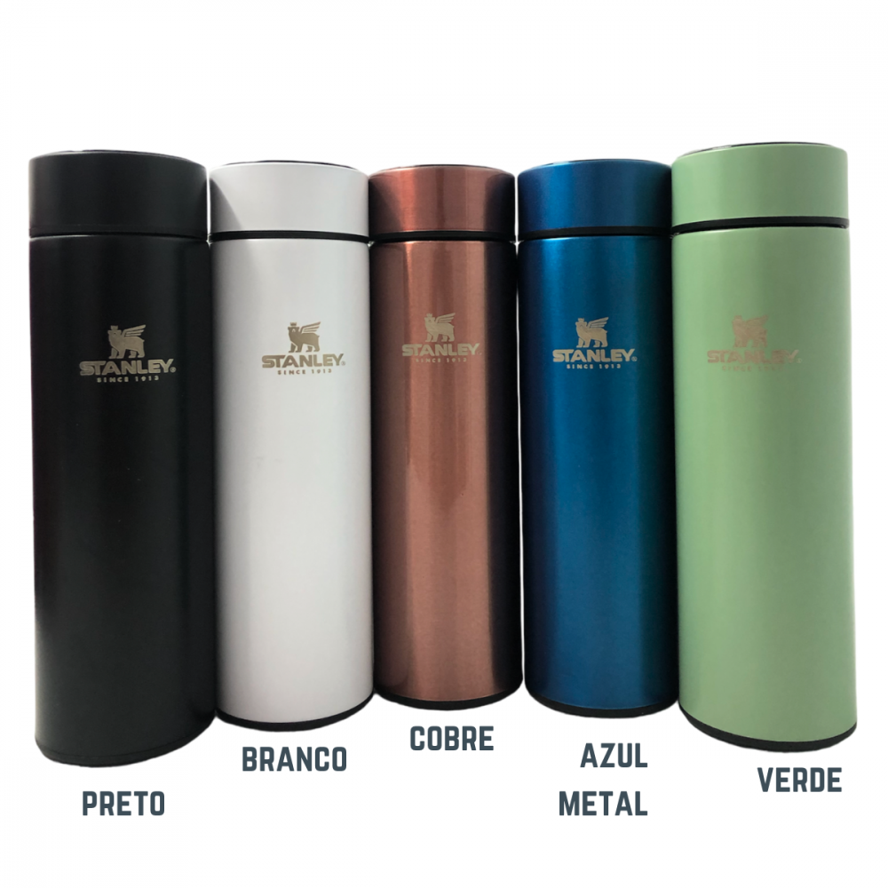 Garrafa Térmica Inteligente Inox 500 Ml com Medidor de Temperatura Logo Stan.