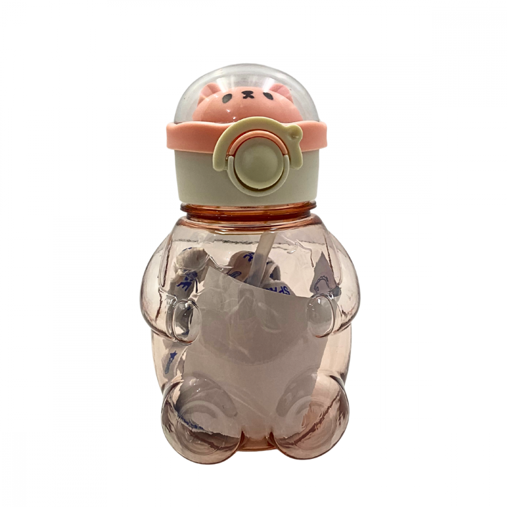 Garrafa Squeeze Infantil Astronauta Urso Plastico 700 ml com Botao + Trava AL-1203