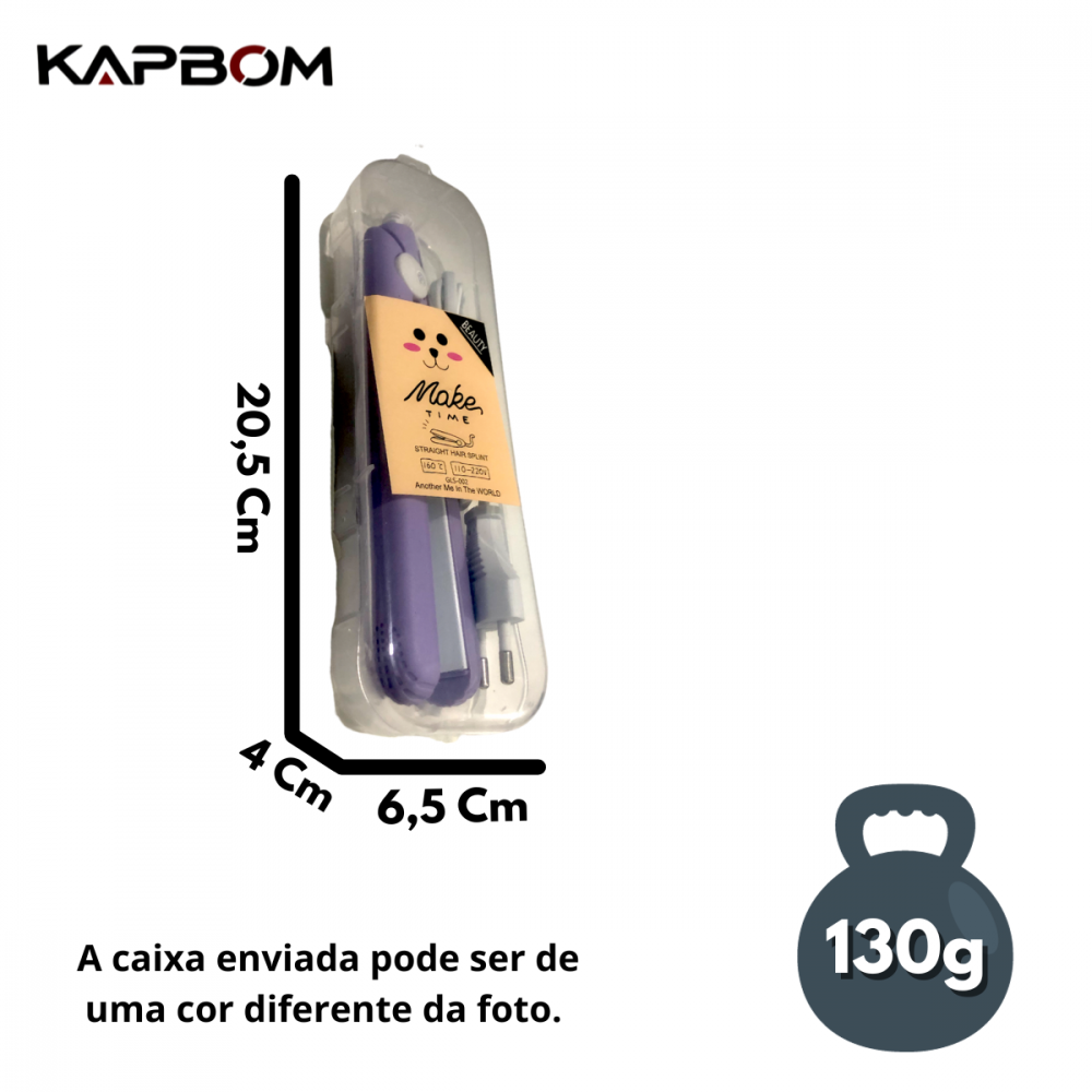 Chapinha Mini Prancha de Cabelo Portátil de Bolsa 110/220V Kapbom KAP-042