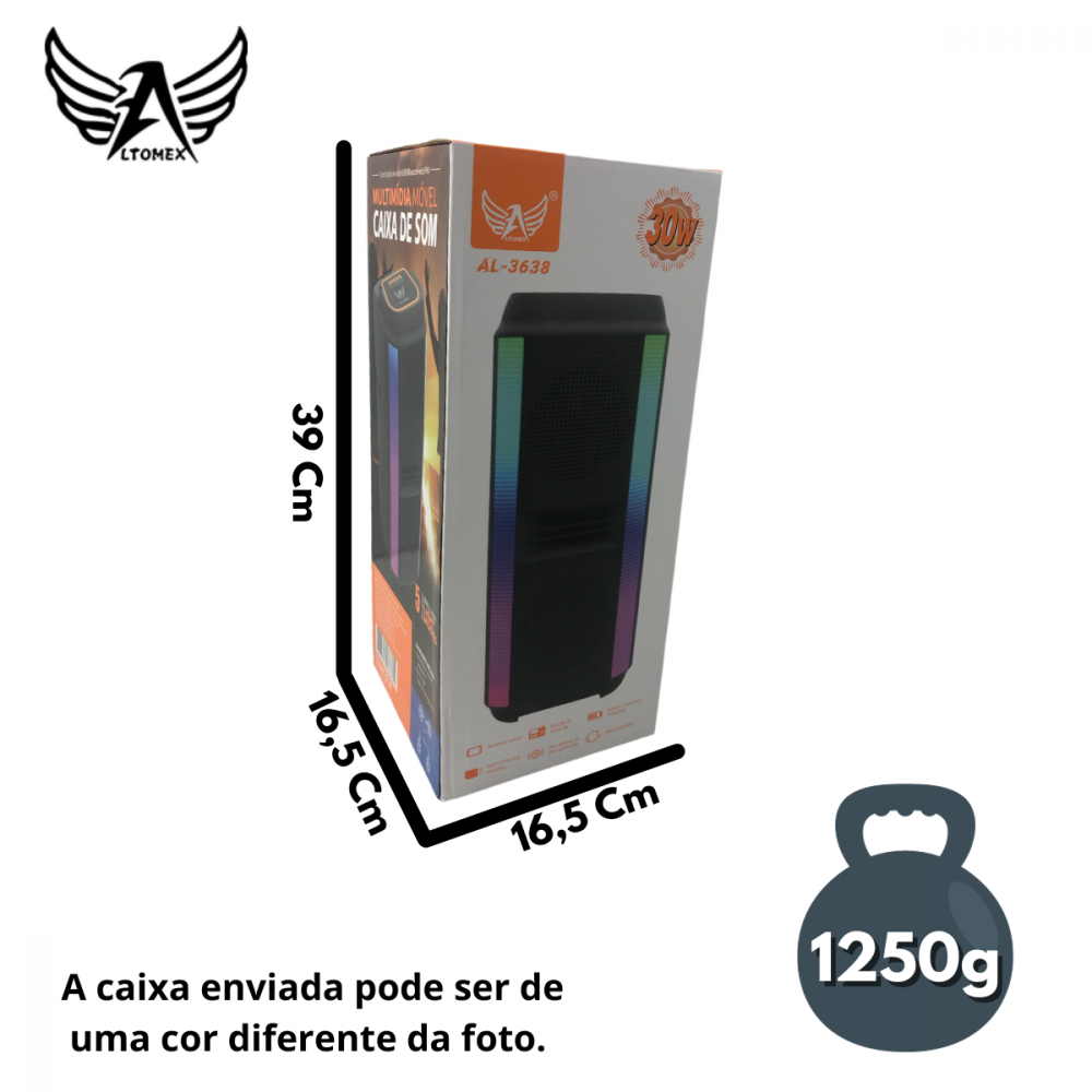 Caixa de Som LED Bluetooth 30W Altomex AL-3638