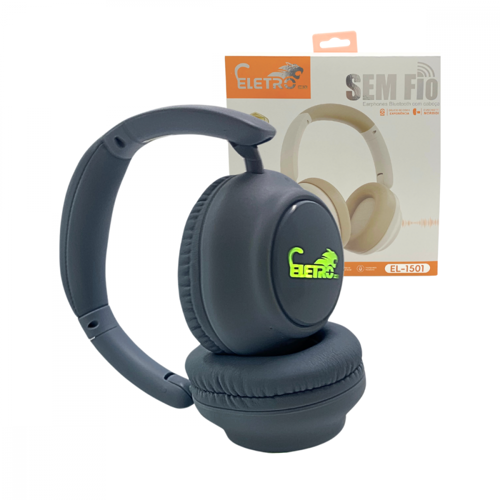 Fone De Ouvido Earphone Bluetooth 5.0 Sem Fio Com LED ELETRO EL-1501