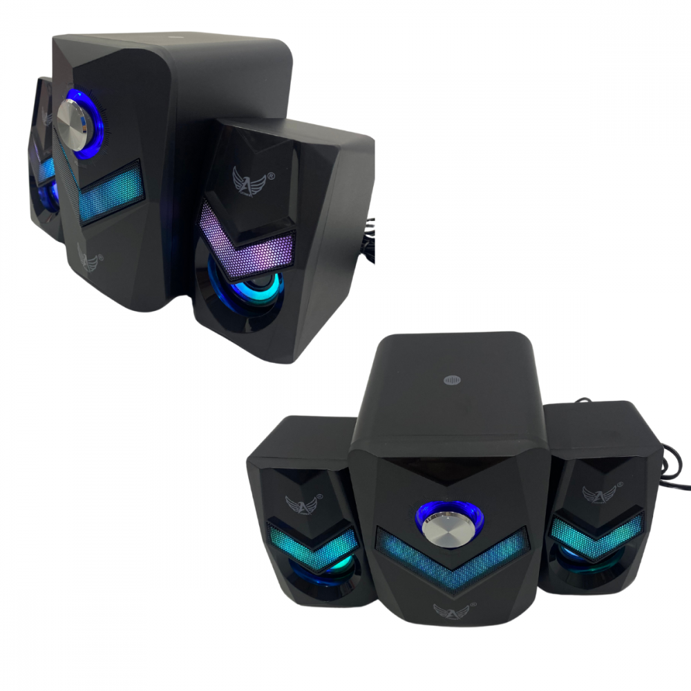 Caixa de Som Alto Falante Subwoofer RGB Bluetooth - Computador Notebook P2 USB Altomex AL-3862