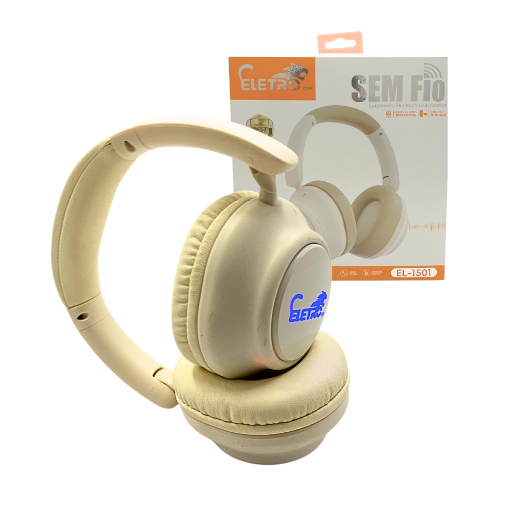 Fone De Ouvido Earphone Bluetooth 5.0 Sem Fio Com LED ELETRO EL-1501
