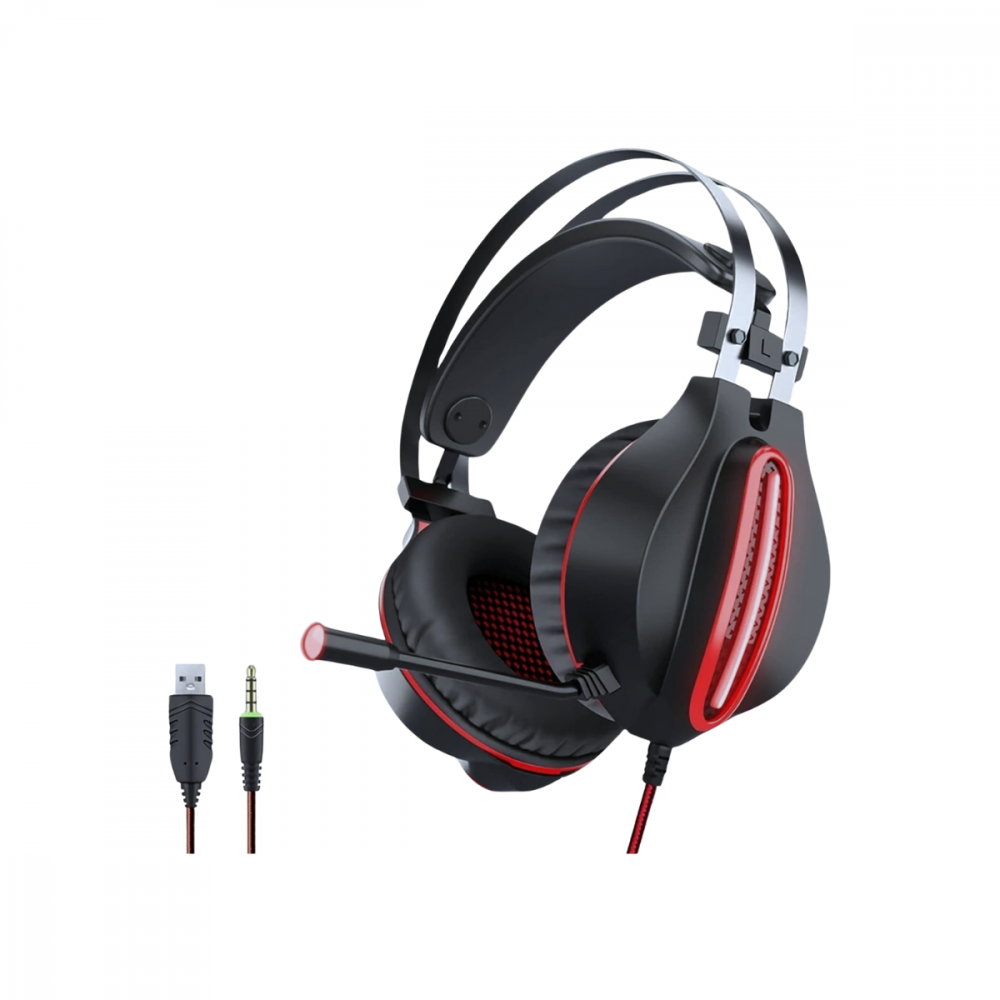 Fone Gamer LED Com Microfone Rotativo OVLENG GT62