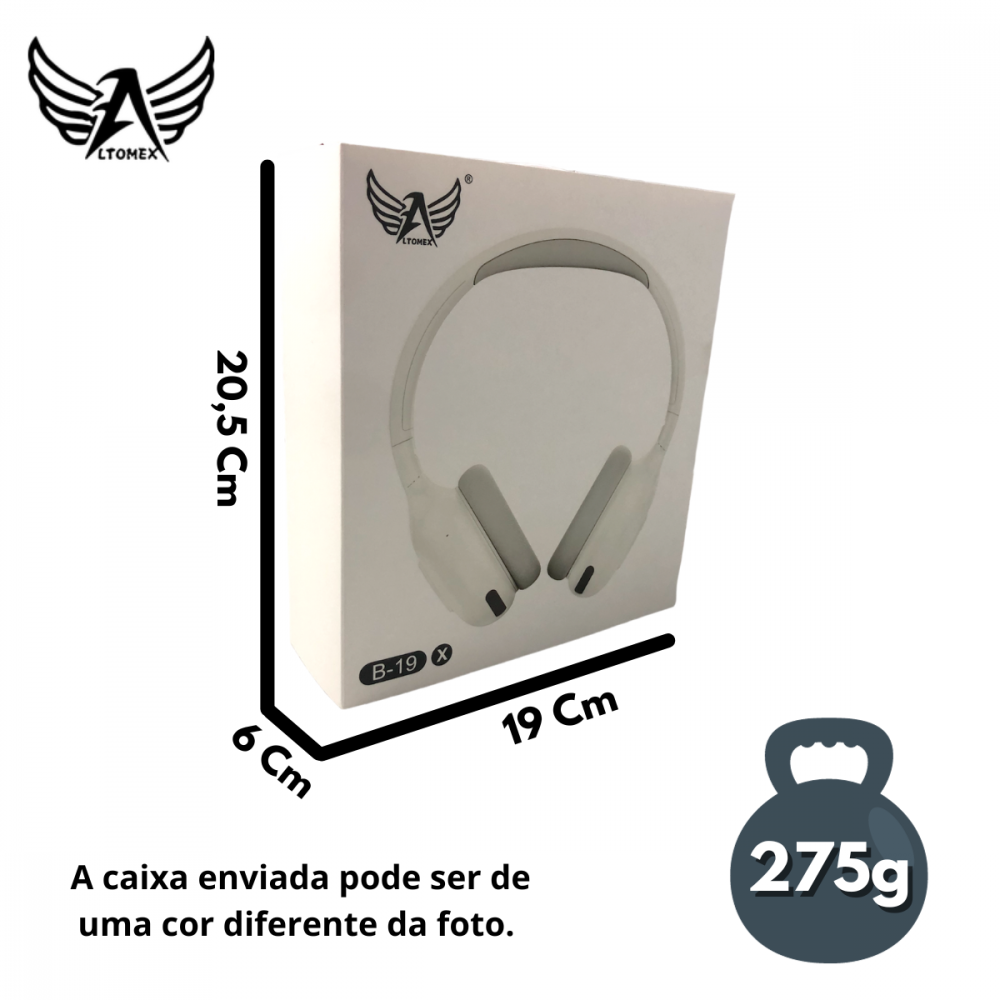 Fone Bluetooth Headphone Altomex B-19X Branco
