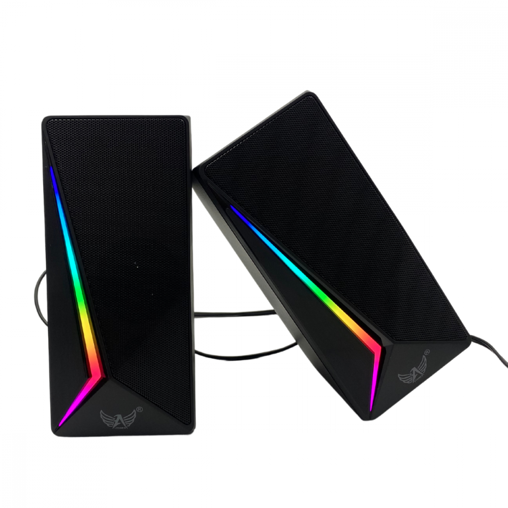 -- Caixa de Som Alto Falante Subwoofer RGB Bluetooth - Computador Notebook P2 USB AL-3868