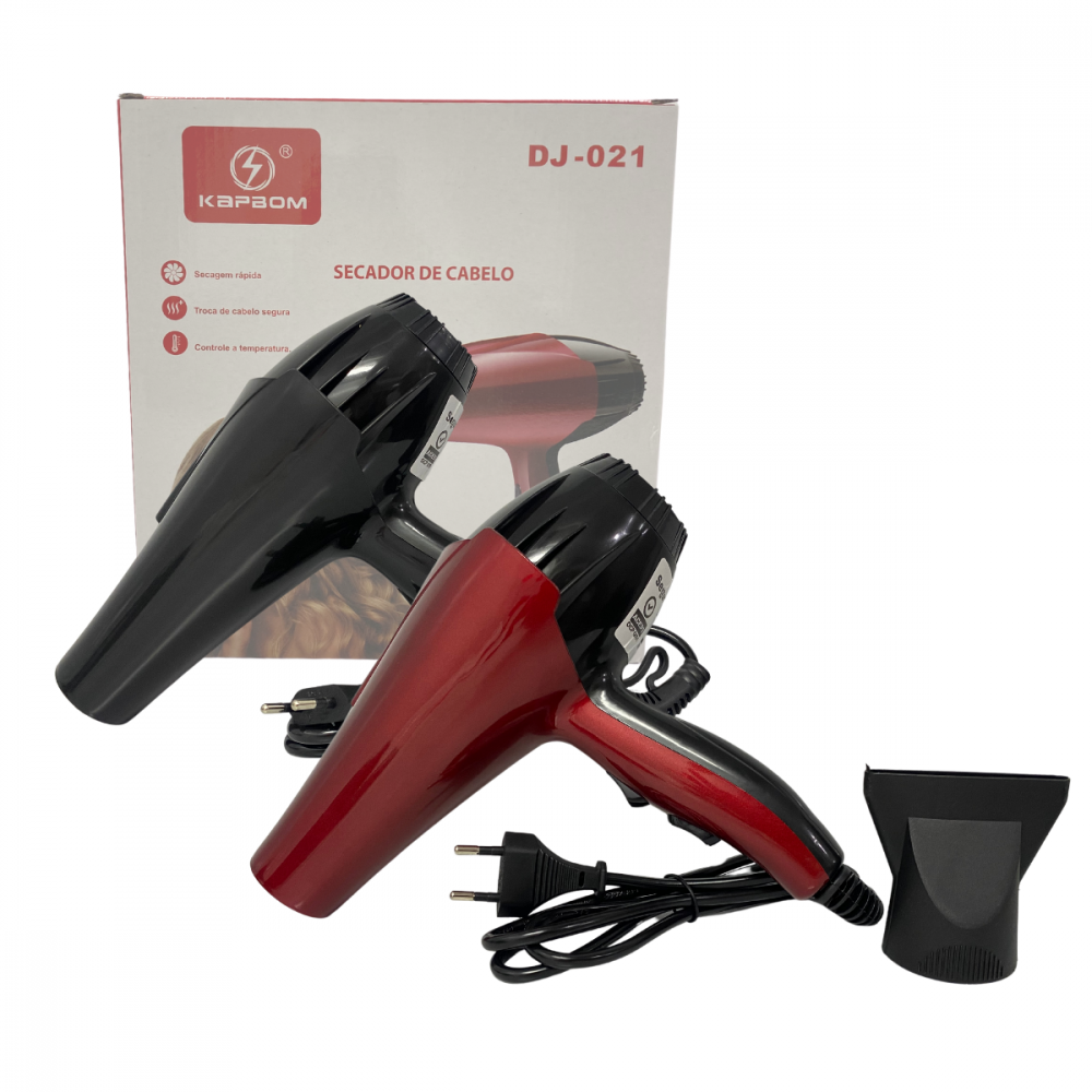 Secador de Cabelo Profissional Secagem Rápida 900W 110V - Kapbom DJ-021