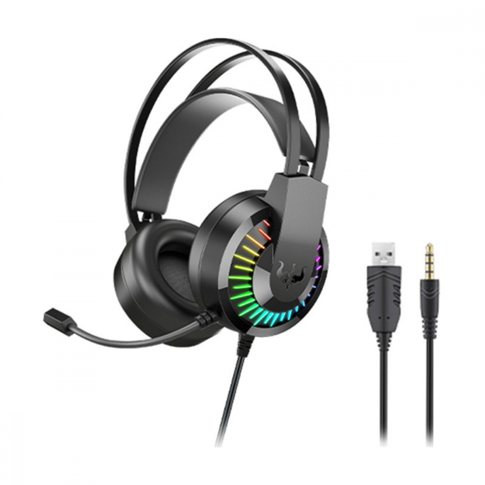 Fone Gamer LED Com Microfone Rotativo OVLENG GT68