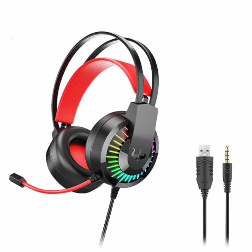 Fone Gamer LED Com Microfone Rotativo OVLENG GT68