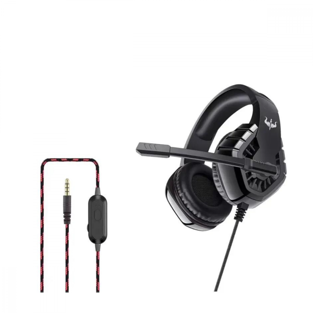 Fone Gamer LED Com Microfone Rotativo OVLENG OV-P40 (Disponível somente Preto e Vermelho)