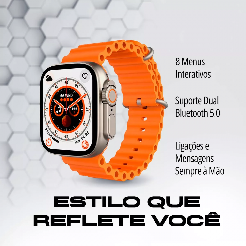 Relógio Inteligente Smartwatch com 02 pulseiras - Amoled NFC Serie X9 Ultra2