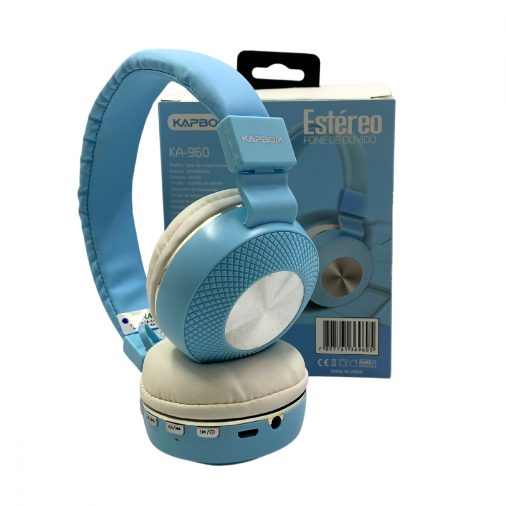 Fone De Ouvido Headphone Bluetooth 5.0 Super Bass Kapbom KA-960